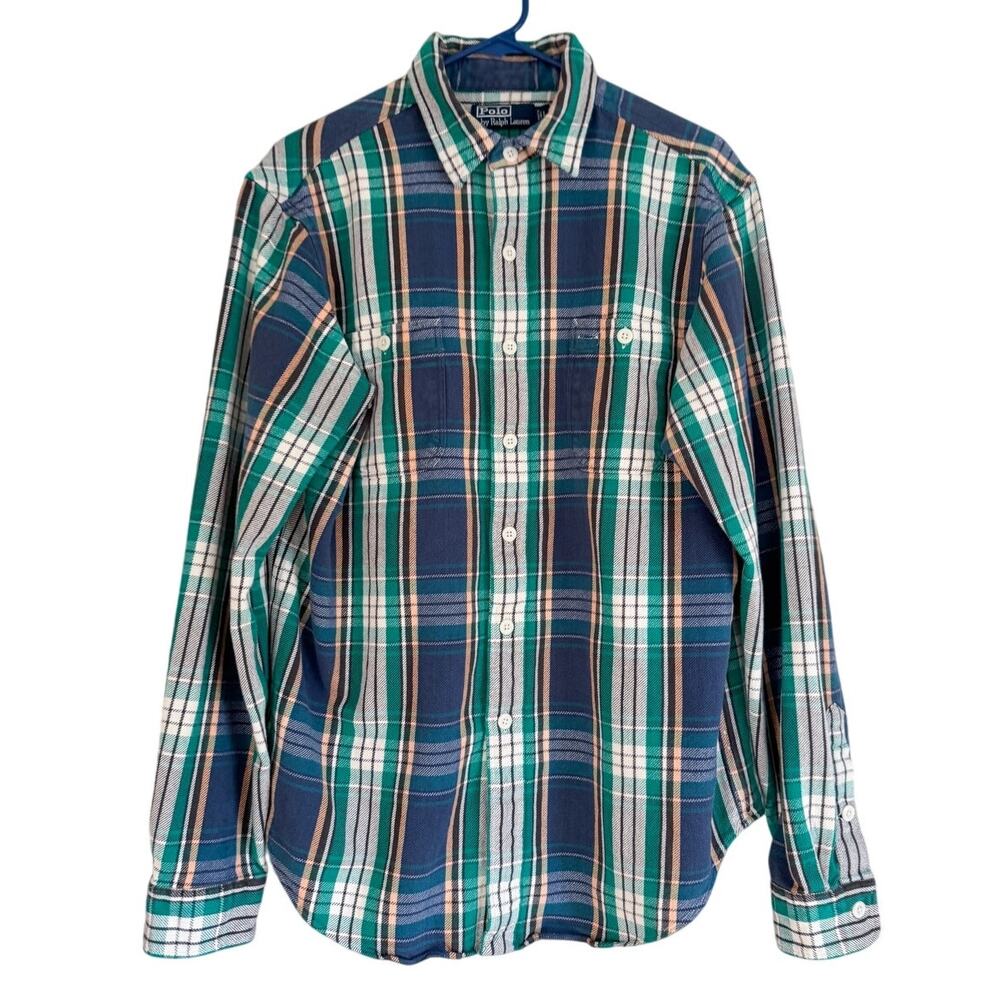 Vintage Polo by Ralph Lauren Mens Flannel Shirt Plaid Cotton Gorp Outdoors